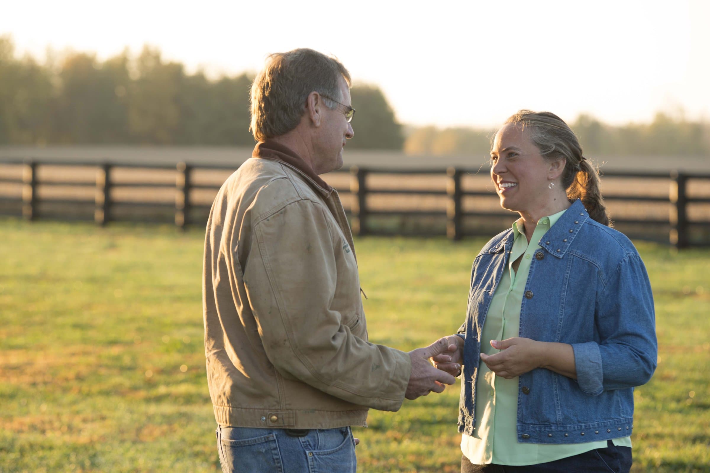 Suzanne Miles in conversation with local farmers